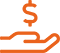 ikona dłoń trzymająca symbol dolara